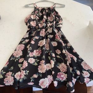 Black dress with flowers
